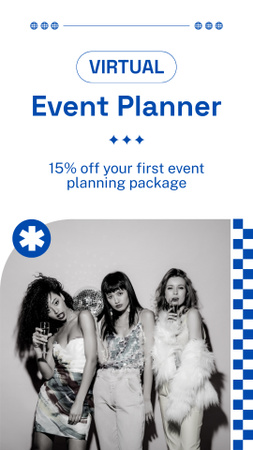 Discounted Virtual Event and Party Planning Instagram Story Design Template