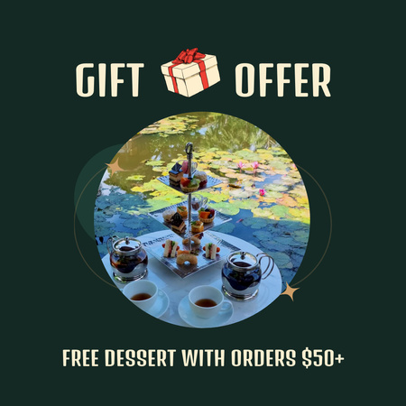 Delicious Free Desserts To Orders As Gift Proposal Animated Post Design Template