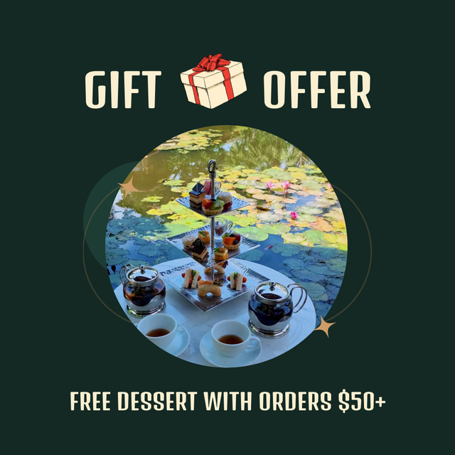 Designvorlage Delicious Free Desserts To Orders As Gift Proposal für Animated Post