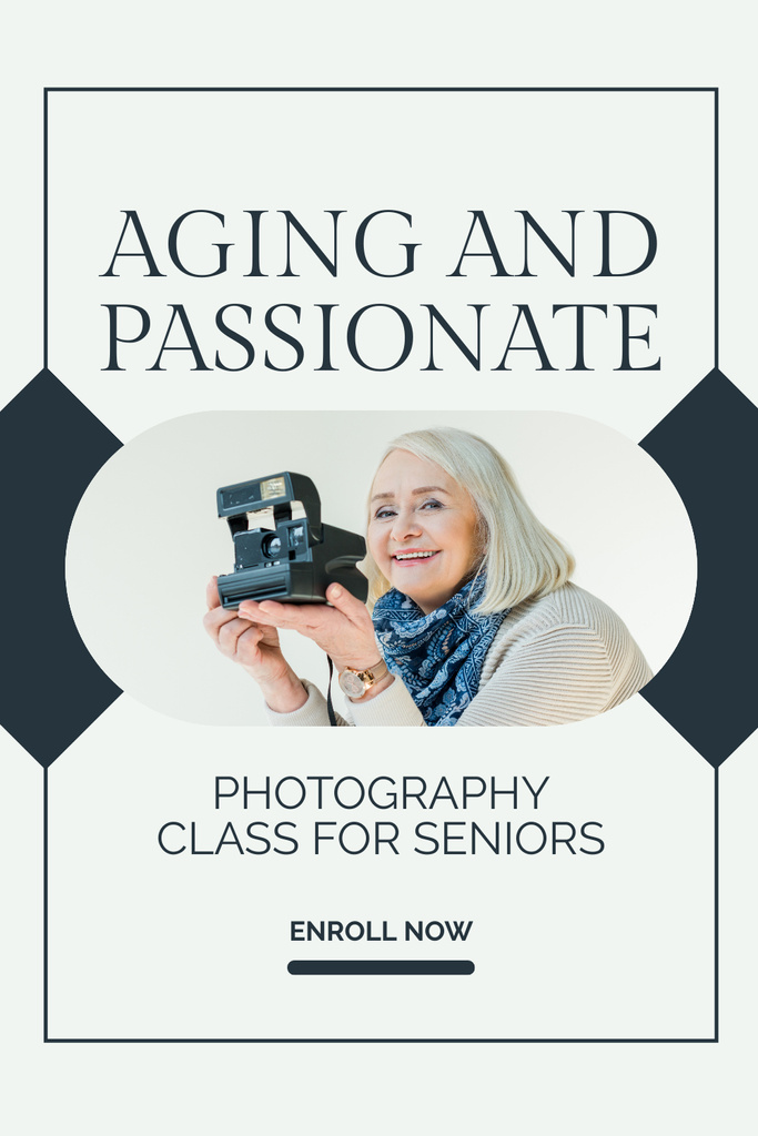 Modèle de visuel Photography Class For Seniors Offer - Pinterest
