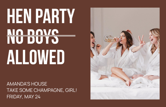 Hen Party Announcement with Happy Young Women Flyer 5.5x8.5in Horizontal Πρότυπο σχεδίασης