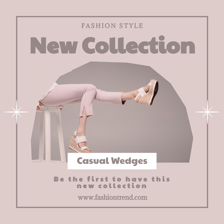 Announcement of Sale of New Fashion Collection of Women's Shoes Instagram Design Template