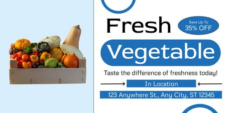 Designvorlage Einzelhandel mit frischem Gemüse aus der Region für Twitter