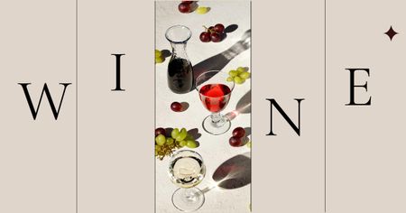 Modèle de visuel Wine Ad with Glasses on table - Facebook AD