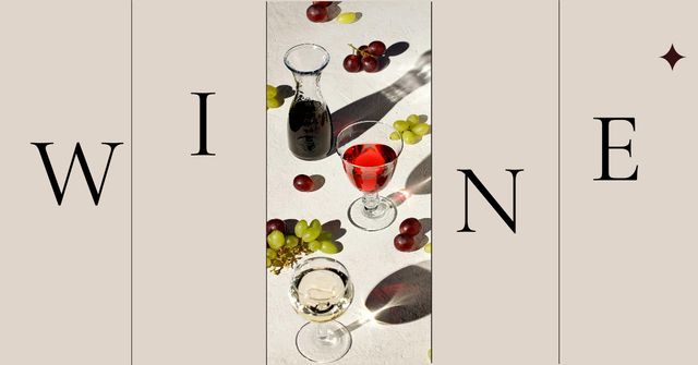 Plantilla de diseño de Wine Ad with Glasses on table Facebook AD 