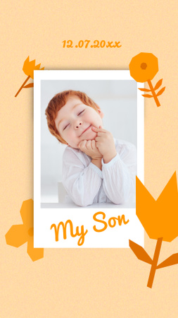 Birthday Announcement with Cute Little Boy Instagram Story Design Template