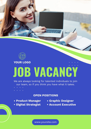 Job Vacancy Ad Layout with Photo Poster Design Template