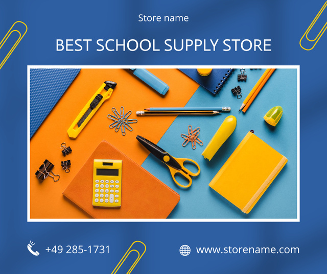 Ontwerpsjabloon van Facebook van Back to School Special Offer of Supply Store