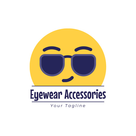 Designvorlage Brillen-Accessoires mit Sonnenbrillen-Charakter für Animated Logo