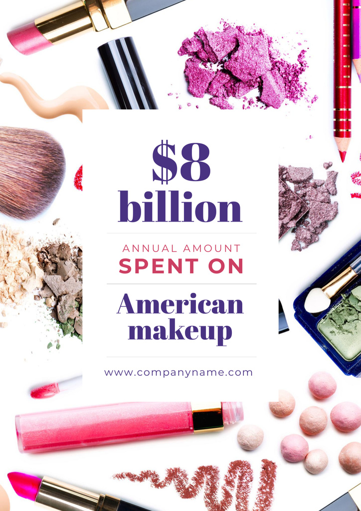 Yearly Total for Professional Makeup Cosmetics Sold Poster B2 Design Template