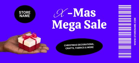 Christmas Mega Sale Announcement With Voucher Coupon 3.75x8.25in Design Template