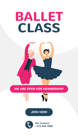 Offer of Membership in Ballet Class Instagram Story Design Template