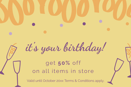 Special Offer of Discount on Birthday Gift Certificate Design Template
