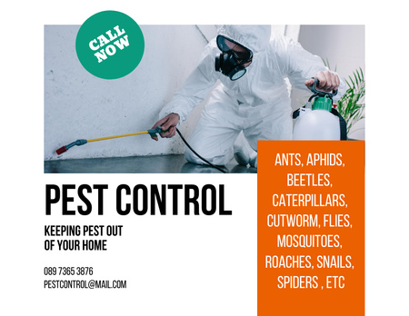 Pest Control And Extermination Services Offer Flyer 8.5x11in Horizontal Modelo de Design