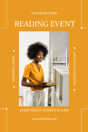 Book Reading Event Announcement Invitation 6x9in Design Template