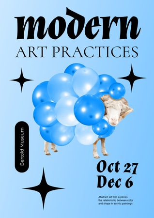 Plantilla de diseño de Modern Art Practices Ad with Inflatable Flower Poster 