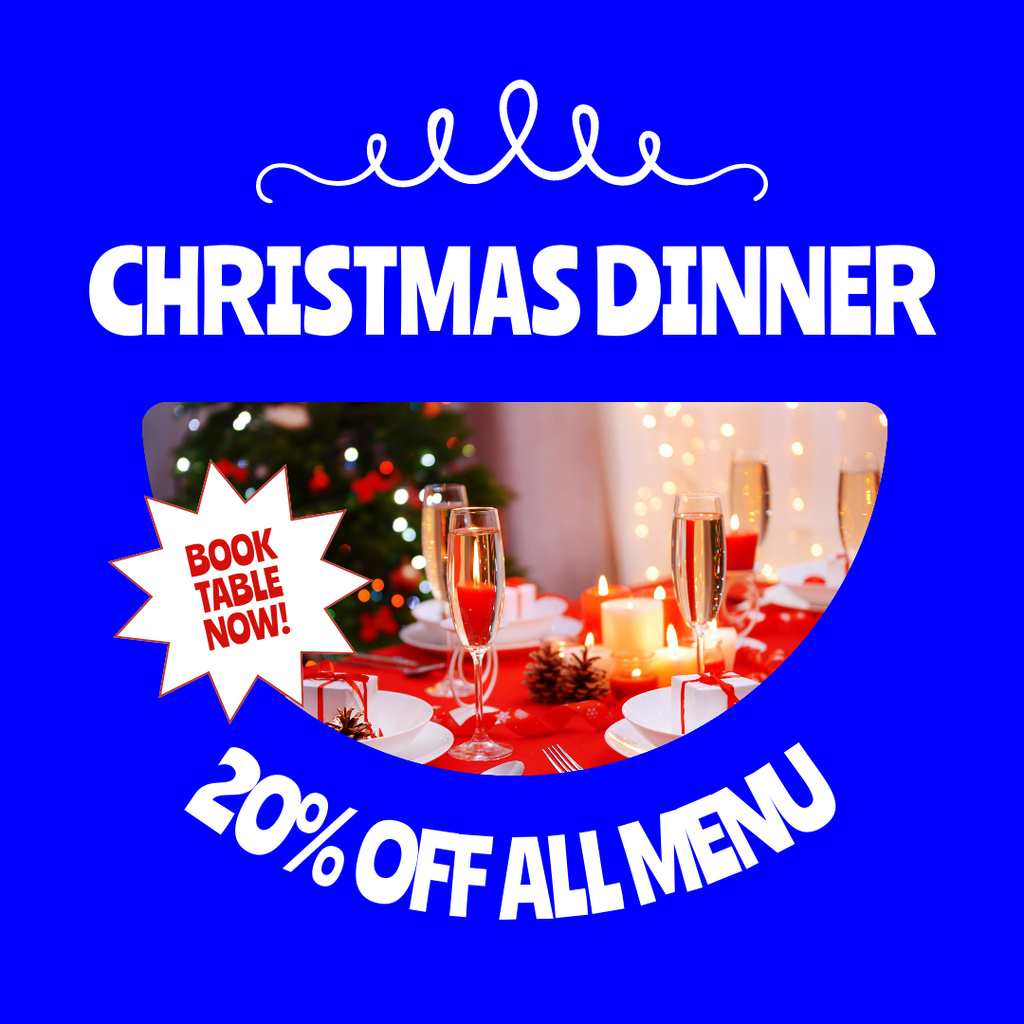 Plantilla de diseño de Christmas Dinner at Restaurant Instagram 