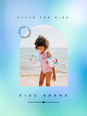 Szablon projektu Kids Brand Clothes Offer with Cute Swimsuit Poster US