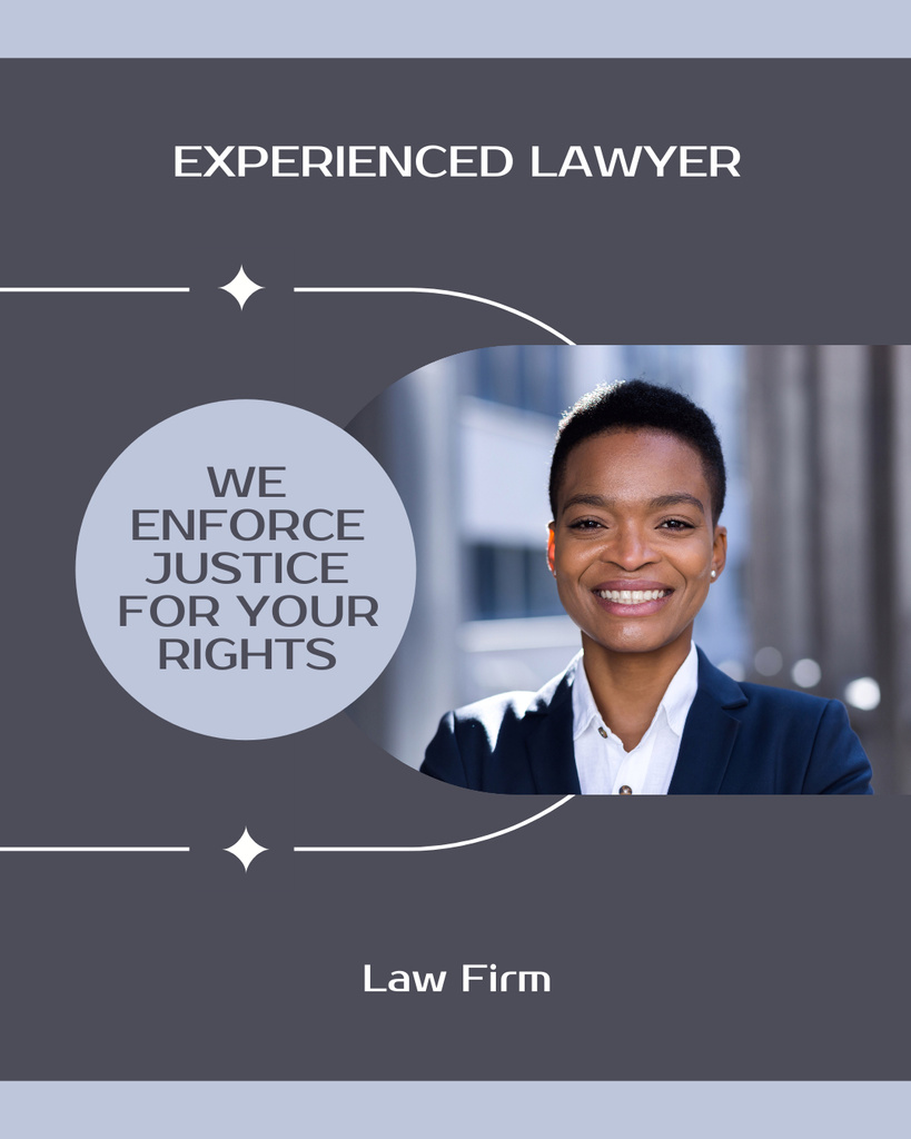 Services of Experienced Lawyer Instagram Post Vertical Modelo de Design