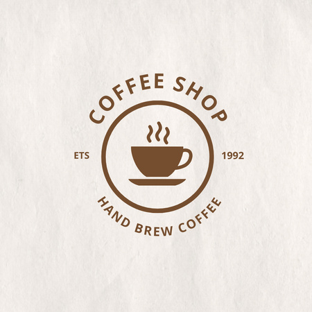 Coffee House with Emblem on White Logo Tasarım Şablonu