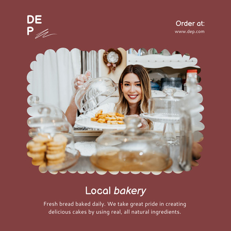 Local Bakery Ad Instagram ADデザインテンプレート