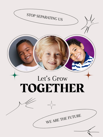 Protest against Racism of Children Poster US Design Template