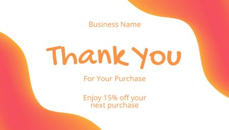 Designvorlage Vielen Dank für den Kauf mit Rabattangebot für Business Card US