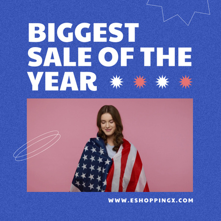 Biggest Sale on Flag Day in US Animated Post Design Template