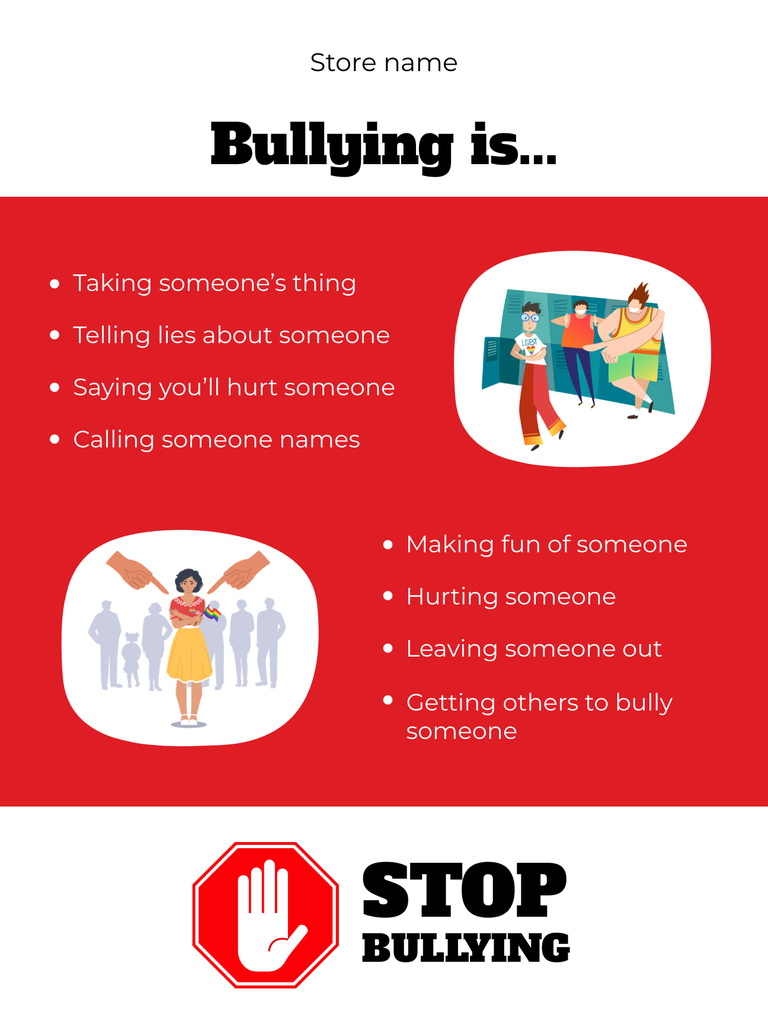 Motivation of Stop Bullying Poster US Design Template