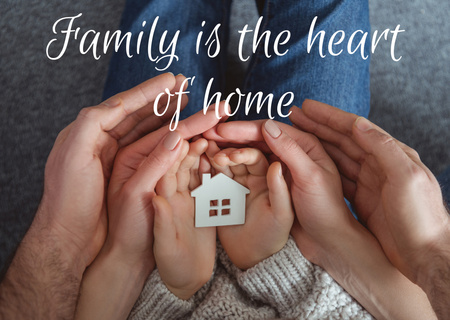 Platilla de diseño Citation about Family and Home Card