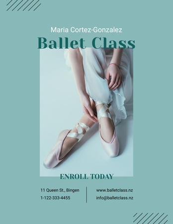 Ballerina Legs in Pointe Shoes Flyer 8.5x11in Design Template