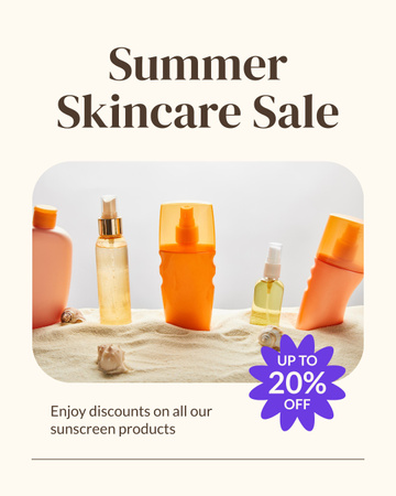 Plantilla de diseño de Oferta de productos para el cuidado de la piel de verano Instagram Post Vertical 
