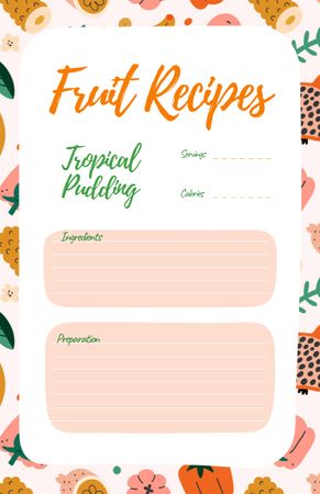 Dishes with Fresh Fruits Ad Recipe Card tervezősablon
