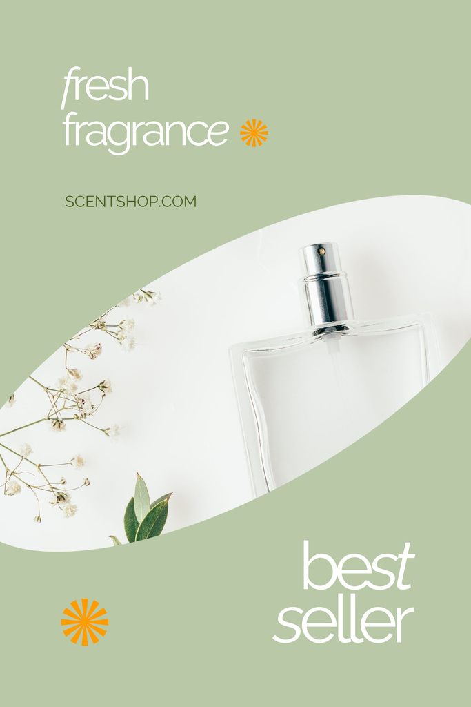 Ontwerpsjabloon van Pinterest van New Fresh Fragrance Announcement