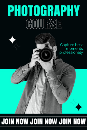 Photography Course Ad Pinterest Πρότυπο σχεδίασης