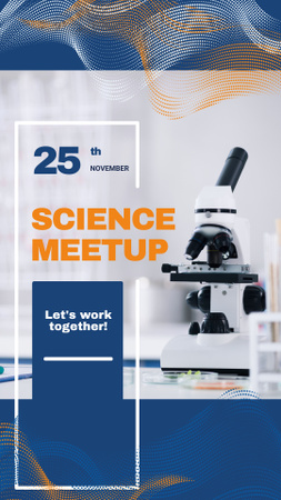 Science Meetup Announcement with Microscope Instagram Story Design Template