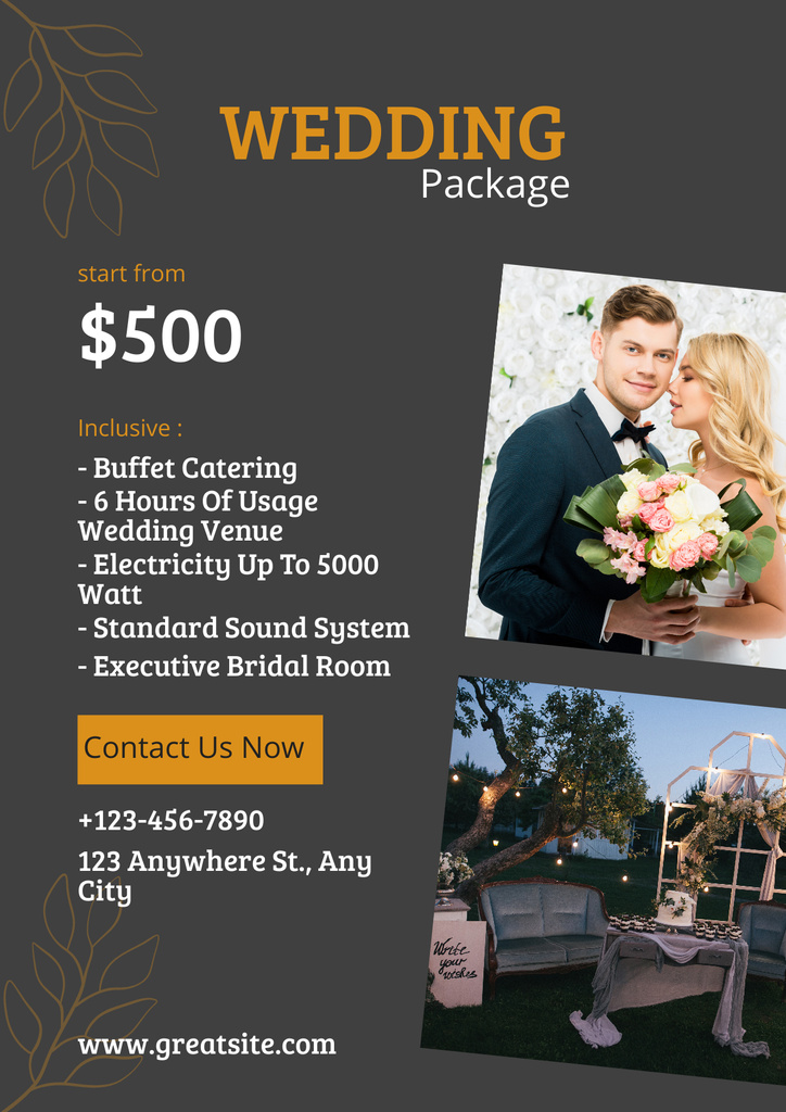 Wedding Package Offer Poster Design Template