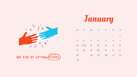 Platilla de diseño Phrase with Hands Illustration Calendar