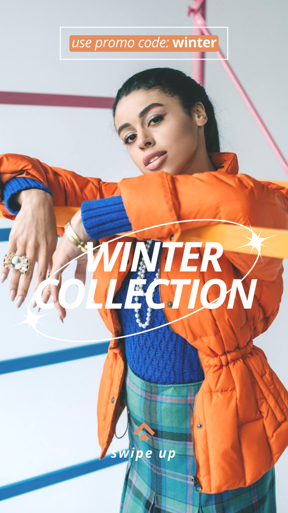 Ontwerpsjabloon van Instagram Story van Women's Winter Fashion Ad