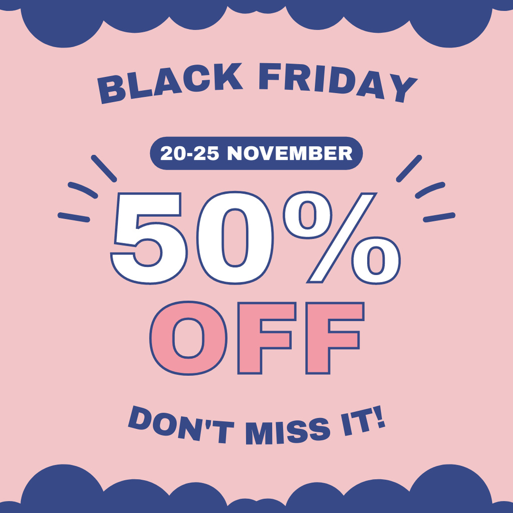 Template di design Black Friday Spectacular Sales Ad on Pink Instagram AD