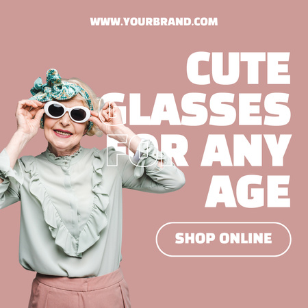 Ontwerpsjabloon van Instagram van Cute Glasses For All Ages Online Offer