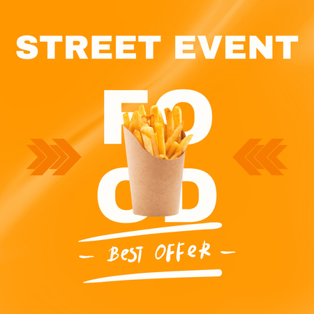 Best Offer of Street Food with French Fries Instagram Design Template