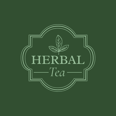 Emblem of Tea Shop Logo Design Template