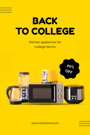 Plantilla de diseño de Electrodomésticos de cocina para dormitorios universitarios con descuento Postcard 4x6in Vertical 