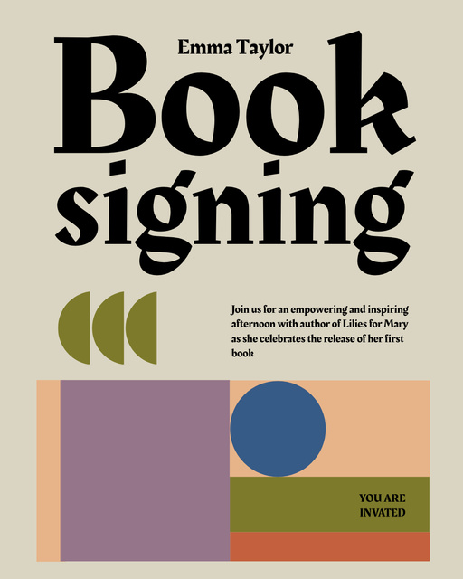 Engaging Book Signing Announcement Poster 16x20in Design Template