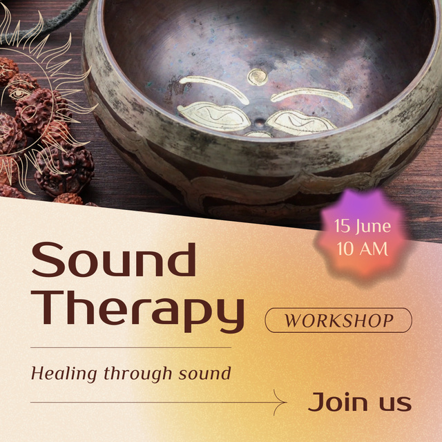 Holistic Sound Therapy Workshop Announcement Animated Post Design Template