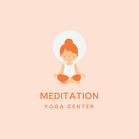 Woman Practicing Yoga in Lotus Pose Logo Design Template