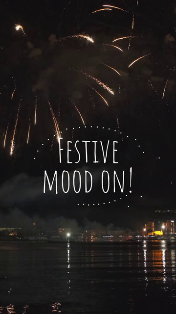 Traditional New Year Congrats with Fireworks and Champagne TikTok Video Tasarım Şablonu