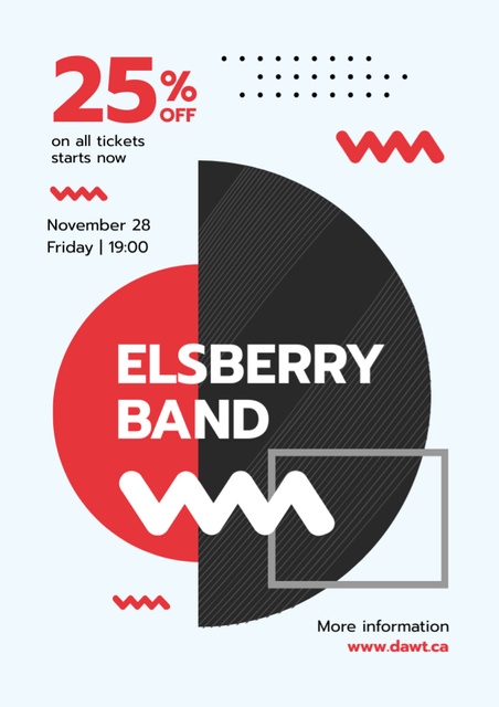 Band Concert Announcement with Minimalistic Elements And Discount Flyer A4 Design Template