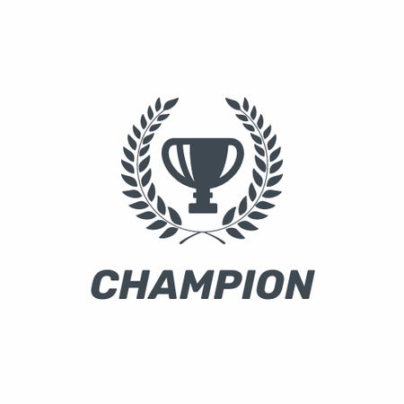 Champions Cup Emblem with Laurel Wreath Logo Šablona návrhu